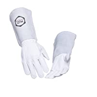 Guantes De Soldadura Tig Mig Manga Larga Vaca de Cabra Cuero Real De Uso General Sin Forro Talla Unica
